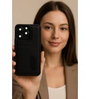 ERTAN Redmi Note 14 4G Kılıf Sara Kartvizitli Deri Kılıf - Lacivert
