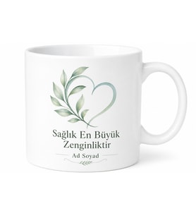 Dünya Sağlık Günü Beden ve Ruh Sağlığı Temalı Porselen Kupa Bardak Hediye