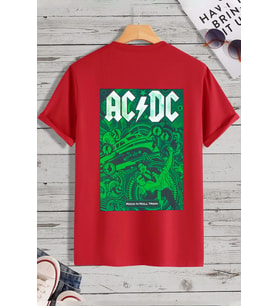 Tasarım AcDc Sırt Baskılı Tshirt (STD)