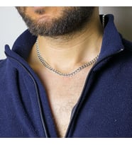Zincir 3 mm 925 Ayar Gümüş Erkek Kolye