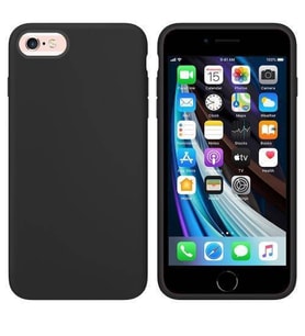 Apple iPhone 8 İçi Kadife Silikon Kılıf Siyah