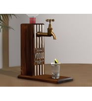 BK Gift Kişiye Özel Kabartma İsimli Musluklu Ceviz Ahşap Vodka Standı, Vodka Çeşmesi, Doğum Günü Hediyesi, Ev Hediyesi, İçecek Dispenseri (Model 1)