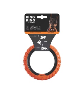 M-PETS RING KING KÖPEK OYUNCAĞI SINGLE ORANGE/BLACK