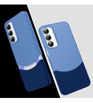 Samsung Galaxy A55 Kılıf Mıknatıslı Çift Renk Duble Kapak (Lacivert)