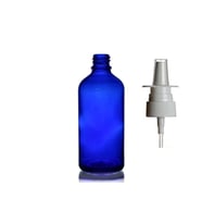 50ml mavi cam şişe, Burun spreyi, 24 adet Nazal Spreyli, Ecza şişesi, İlaç Şişesi