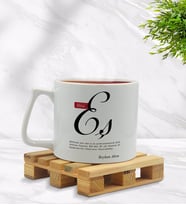 BK Gift Kişiye Özel Mânâ Eş Tasarımlı Middle Beyaz Kupa Bardak Model 1