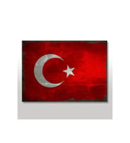 35cmX50cm Ahşap Tablo Düz Zeminde Türk Bayrağı Görseli
