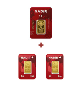 Nadir Gold 24 Ayar 7 Gram Külçe Altın (1 Adet 5 Gram Külçe Altın + 2 Adet 1 Gram Külçe Altın )
