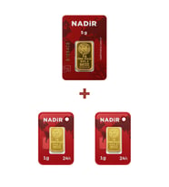 Nadir Gold 24 Ayar 7 Gram Külçe Altın (1 Adet 5 Gram Külçe Altın + 2 Adet 1 Gram Külçe Altın )