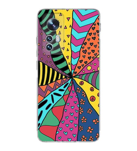 PrintiFy Xiaomi Redmi Note 12S Uyumlu Retro Color 4 Baskılı Şeffaf Köşe Korumalı Antişok Kılıf