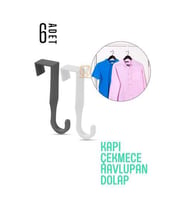 TransForMacion Pratik Askı Dolap Çekmece Havlupan Kapı Askısı 6 ADET 720572