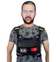 Motorcu Göğüs Çantası Reflektörlü Su Geçirmez Kan Grubu A+