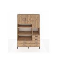 Hyperion Gardrop 9 Raflı 6 Çekmeceli 3 Kapaklı 132x44x195 Çam-Çam