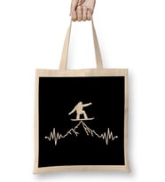 Awesome Snowboarder Heartbeat Snowboarding Bez Çanta Uzun Saplı