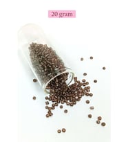 Dökme Cam Kum Boncuk (8/0) 3 mm - 20 Gram - Şefaff Alacalı Kahve - BNC172
