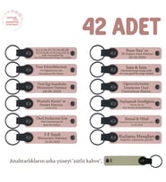 Marka Değerini Yansıtacak Hediyeler 42'li Set, İsim Yazılabilir Anahtarlık, Pudra & Sütlü Kahve
