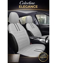 Ford Fiesta 2008 ve Sonrası Uyumlu Colorline Elegance Deri Gri Siyah Koltuk Kılıfı