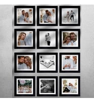 12 adet 30x30 Kare Çerçeve Fotoğraflar Hediye (Siyah)
