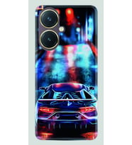 Vivo Y27 Kılıf Silikon Desen Özel Seri Neon Cars 1724