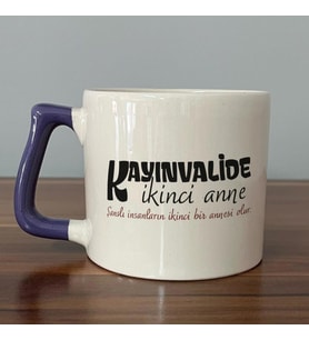 Kayınvalide İkinci Anne Baskılı Mor Kulplu D Kupa