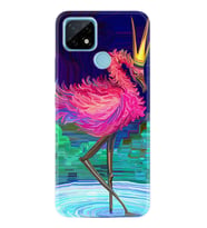 Realme C11 C21 C21Y C25Y C11 2021 Kılıf Desemli Silikon Queen Flamingo 1748