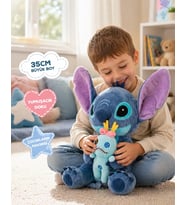 35 CM Stitch Peluş Oyuncak Yavrulu Sevimli Yumuşacık Büyük Boy Stitch ve Yavrusu