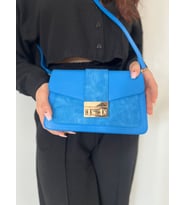 Dellashop Çift Kilitli Çapraz Askılı Kadin Çantası (Mavi)