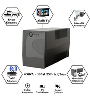 UPSET Microactive 650VA 395W Line-Interactive UPS Kesintisiz Güç Kaynağı 2 Priz