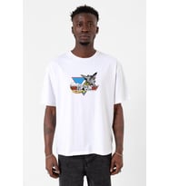 Top Gun Vintage Jet Stars Beyaz Erkek Oversize Tshirt