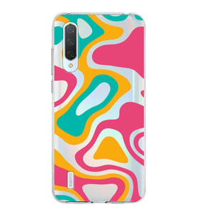 Xiaomi Mi 9 Lite Uyumlu Kapak Renkli Desen Tasarımlı Şeffaf Silikon Kılıf