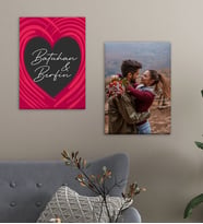 BK Gift Kişiye Özel Sevgili Temalı 2’li 30x50cm Kanvas Tablo,Duvar Dekoru,Sevgiliye Hediye,Ev Dekorasyonu,Sevgililer Günü Hediyesi-7