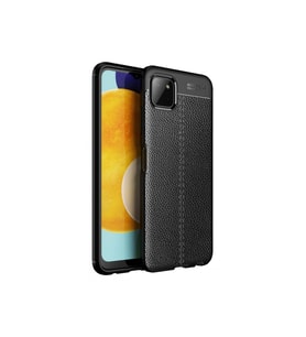 Çınarcık Dev Samsung Galaxy M32 Kılıf Focus Derili Silikon - Kırmızı