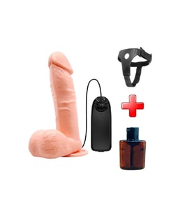 19,5 cm Belden Bağlamalı Gerçekçi Titreşimli Dildo Vibratör Penis
