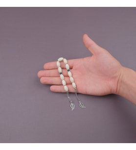 Krem Havlit Doğal Taş Uzun Arpa Kesim 8x15mm Zaza Tesbih