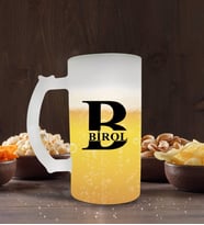 BK Gift Kişiye Özel İsimli Buzlu Cam Bira Bardağı 50cl-31 (Beyaz)