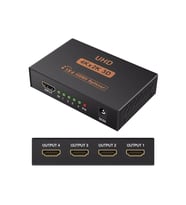 TAPLİN 4 Port Hdmi Çoğaltıcı 4K Hdmı Splitter 1 Giriş 4 Çıkış Hdmi Çoklayıcı 4 Ekran Full Ultra Hd (Siyah)