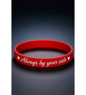 Kadın Erkek Silikon Bileklik Always By Your Side (Her Zaman Yanında) Yazılı Esnek Bileklik - Hediye