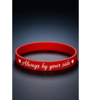 Kadın Erkek Silikon Bileklik Always By Your Side (Her Zaman Yanında) Yazılı Esnek Bileklik - Hediye