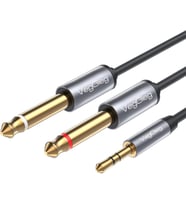 3.5mm to 6.35mm 2*Mono Amfi Enstrüman AUX Ses Kablosu 1.8 Metre