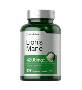 Horbäach (Ösg Özel Sporcu Gıdaları) Lions Mane Mushroom Extract 4200mg 120 Vegi Capsul.Orj Usa.45.