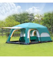 2+1 Odalı 9 Kişilik Kamp Çadırı 320x220x190cm Dayanıklı Piknik Çadır Taşıma Çantalı Su Geçirmez