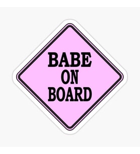 Uyarı Arabada Bebek Var Sticker oto Etiket 18cm MD12