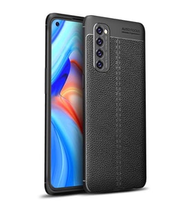 Oppo Reno 4 Pro 4G Kılıf Esnek Pu-Deri Leather-Pu Serisi Protected Case (Siyah)