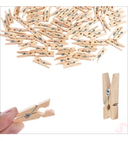 Dekoratif Ahşap SüS Mandalı, 3 cm x 25 Adet - Natürel (STD)