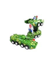 Transformers Askeri Zırhlı Tank Sesli Işıklı Çarpıp Dönen Oyuncak Tank (Çok Renkli)