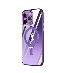 İPhone 13 Pro Uyumlu Mor Magne Standlı Kapak