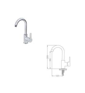 POLİSU KRİSTAL MİX KUĞU LAVABO BATARYASI