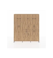 Arges Gardrop 10 Raflı 2 Çekmeceli 3 Askılı 220x30x243 Çam-Çam