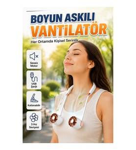 Boyun Askılı Katlanabilir Mini Fan 1000 mAh USB Şarjlı Taşınabilir