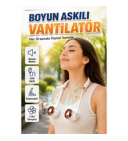 Boyun Askılı Katlanabilir Mini Fan 1000 mAh USB Şarjlı Taşınabilir